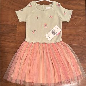 Sweater dress with tule skirt